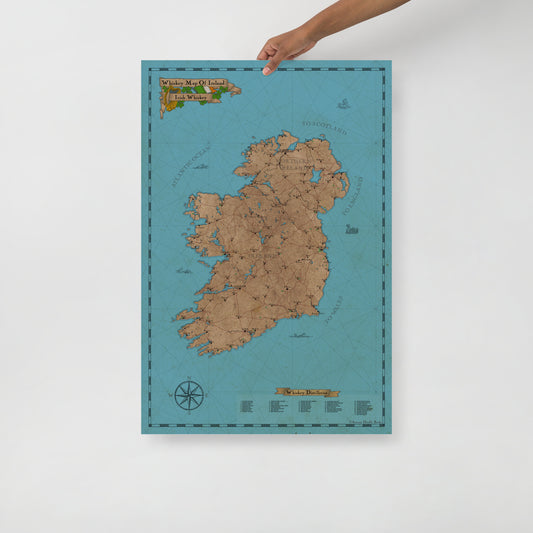 Whiskey Map of Ireland - Art Print